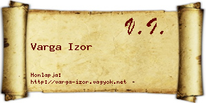Varga Izor névjegykártya